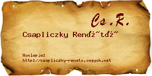 Csapliczky Renátó névjegykártya
